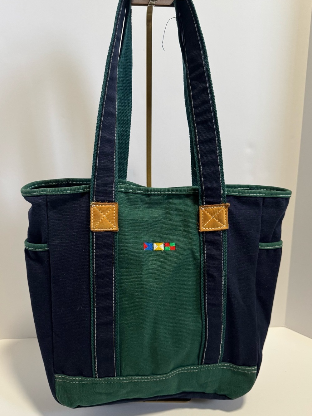 Vintage L.L. Bean Tote Bag Nautical Signal Flag Embroidery (L.L.B.) - Picture 2 of 10